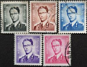 【外国切手】 ベルギー 1953年09月10日 発行 ボードゥアン王「マルシャン」 消印付き