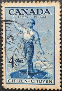 【外国切手】 カナダ 1947年07月01日 発行 カナダ自治領80周年記念 消印付き