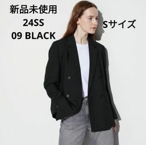 新品未使用 ユニクロ 24SS ダブルジャケット ブラック Sサイズ