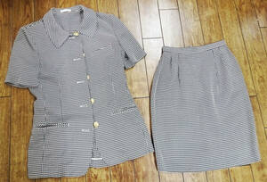 * Burberry zBurberrys Vintage suit setup top and bottom left .. pocket equipped 9 number M *710 jpy . shipping possibility *