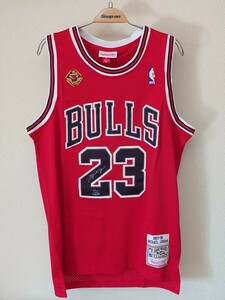 未使用 ミッチェルアンドネス NBA CHICAGO BULLS シカゴブルズ マイケル・ジョーダン レプリカ ユニホーム MICHAEL JORDAN #23 S 64DEA0