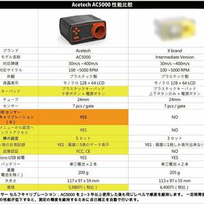 在庫限り 新品 エーステック ACETECH AC5000 初速 弾速計 弾速器 三脚付き ジュール 自動計算 センサー 自己診断 25発ショットメモリー USBの画像8