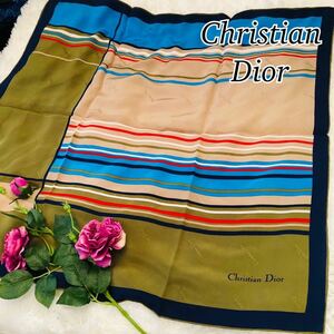 Christian Dior クリスチャンディオール レディース 女性 婦人 スカーフ ブランドスカーフ マルチカラー 美品 未使用に近い 78×78cm