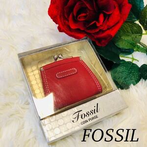 FOSSIL フォッシル レディース 女性 コインケース 小銭入れ 財布 コンパクト 赤 レッド ハイセンス お洒落 新品未使用 新品 未使用