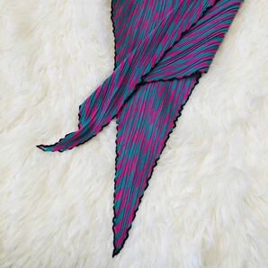 PLEATSPLEASE プリーツプリーズ レディース 女性 スカーフ ストール ひし形 プリーツ イッセイミヤケ ピンク 緑 新品未使用 61×38cmの画像7