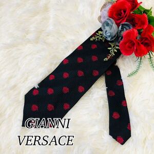 GIANNI VERSACE Gianni Versace men's man gentleman necktie brand necktie total pattern mete.-sa red black new goods unused ..9.2cm