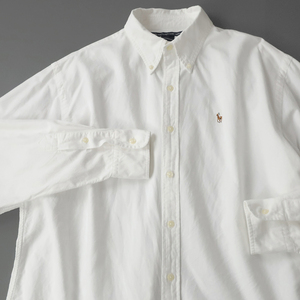 ラルフローレン オックスフォードシャツ ボタンダウン カラーポニー刺繍 ホワイト XL