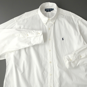 ビッグサイズ◎ラルフローレン サマーツイルシャツ ポニー刺繍 ホワイト(XXL)
