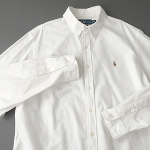 ラルフローレン オックスフォードシャツ ボタンダウン カラーポニー刺繍 ホワイト(XL)