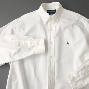 ラルフローレン オックスフォードシャツ ボタンダウン カラーポニー刺繍 ホワイト16(L)