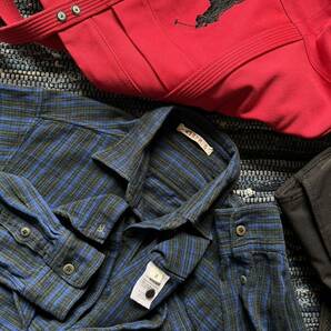 超美品 日本製 45rpm 高品質フランネル 鮮やかチェックデザインシャツ メンズ 長袖シャツ size2(M) 45アールピーエムスタジオ(株)の画像8