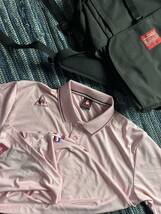 超美品 ルコック le coq sportif GOLF 高品質吸汗速乾素材 高性能ストレッチ 半袖ポロシャツ デサント製 シェルピンク系 sizeXL GT-895553_画像10