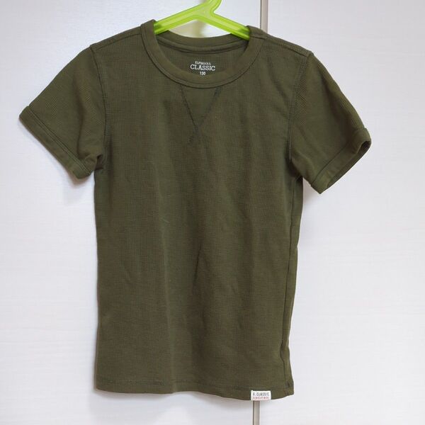 子供 キッズ 半袖Tシャツ カーキ色 130cm