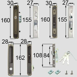 トステム　菩提樹玄関錠セット　L1Y41　引手召合せ内外錠セット　縦框見附50　　2点締り　戸先錠および召合せ錠　新品　純正品　（最安値）