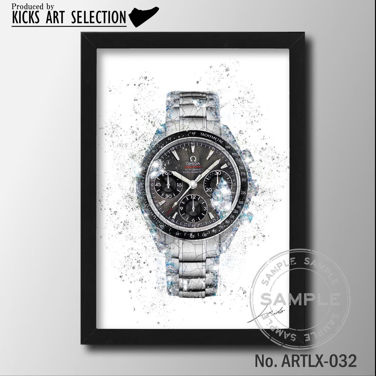 OMEGA/Omega/Speedmaster/Homenaje/Arte/Póster/Reloj/Negro/Homenaje/Arte/Póster/Negro/Moda/Hecho a mano, trabajos hechos a mano, interior, bienes varios, otros