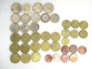 外国硬貨　フランス　2ユーロ　1ユーロ　50・20・10・5・2ユーロセント　まとめて