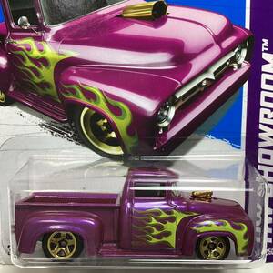 ☆ホットウィール☆ カスタム　'56 フォード　F-100 紫　フレイムス　Hot Wheels