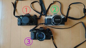 【ジャンク品扱い】canon/キャノン AE-1 PROGRAM カメラ/フィルムカメラ/一眼レフ　3台　セット