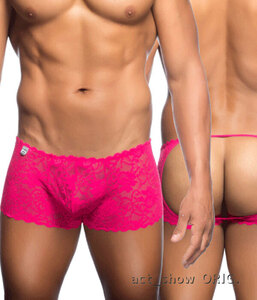 * новый товар не использовался MaleBasic mail Basic Sexy Lace открытый задний гонки Boxer MBL31( hot розовый,L/XL) стандартный товар sexy мужской нижнее белье 