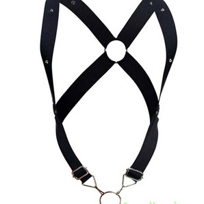 ＊新品未使用 MaleBasics Leather Faux Crossback Harness DMBL05 正規品 セクシーハーネス ボンデージ エロティックメンズ下着 リングの画像2