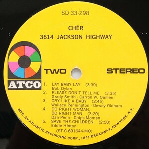 CHER 〇 3614 JACKSON HIGHWAY LPレコード ATCO SD33-298 〇 ＃6994の画像8