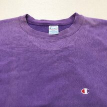 ●90s champion チャンピオン リバースウィーブ スウェット トレーナー 刺繍タグ 目有り USA製 パープル メンズ サイズL 0.60㎏●_画像3