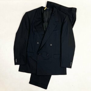 ◆【古着】GIANNI VERSACE ジャンニヴェルサーチ イタリア製 スーツ ジャケット パンツ 上下 セットアップ ダブルボタン 56R 黒 1.07kg