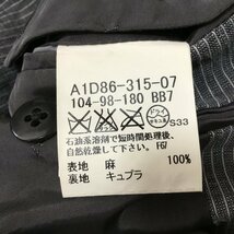 ■BURBERRY LONDON バーバリー ロンドン ジャケット 麻 春夏 長袖 上着 シングル ボタン 三陽商会 メンズ グレー / 0.58kg■_画像6