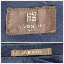 ●GIVENCHY ジバンシィ テーラードジャケット ダブル 肩パッド 背抜き メルボ紳士服 ネイビー系 サイズC100-W96-T175 メンズ 0.92kg●_画像6