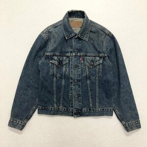 ●90s Levi's リーバイス デニムジャケット ジージャン スモールe 紙パッチ USA製 刻印715 70505-0217 ブルー系 size38 メンズ 0.85kg●の画像1