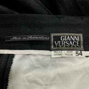 ●GIANNI VERSACE ジャンニ ヴェルサーチ パンツ ボトムス スラックス ストライプ ウール100 スイス製 グレー系 サイズ54 メンズ 0.38kg●の画像7