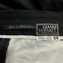 ●GIANNI VERSACE ジャンニ ヴェルサーチ パンツ ボトムス スラックス ストライプ ウール100 スイス製 グレー系 サイズ54 メンズ 0.38kg●_画像7