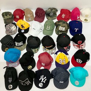 ◆【現状品】 NEW ERA ニューエラ キャップ 帽子 30個 まとめ売り コラボ 柄 色 野球帽 サイズMIX 59 FIFTY 約3.25kg M/S60405/6/3.25