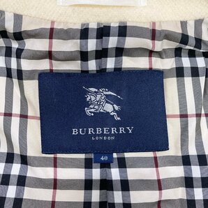 ●BURBERRY LONDON バーバリー ロンドン コート ピーコート ダブル アウター チェック 三陽商会 アイボリー サイズ40 レディース 1.07kg●の画像6