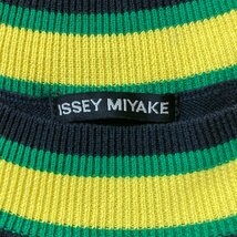 ★ISSEY MIYAKEイッセイミヤケ ノースリーブニット トップス ボーダー レディース サイズ 2 日本製 ネイビー/グリーン 0.13kg★_画像6