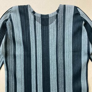 ★PLEATS PLEASE ISSEY MIYAKE プリーツプリーズ イッセイミヤケ カットソー トップス レディース サイズ3 日本製 ダークグレー 0.14kg★の画像3