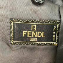 ■FENDI フェンディ ウールテーラードジャケット ビジネス 高級 イタリア製 梳毛 総裏 メンズ サイズ不明 グレー/0.68kg■_画像8