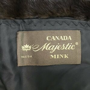 ■Canada mink カナダミンク MAJESTIC リアルファー ショートコート 高級毛皮 レディース ブラウン 平置き採寸参照 /1.38kg■の画像7