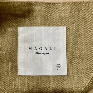 ★美品 MAGALI マガリ ロングワンピース レディース 日本製 ベージュ 切り替え フレア 0.6kg★の画像6