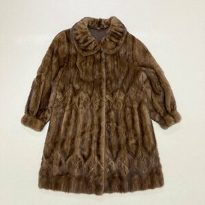 ●SAGA MINK Superb Quality サガミンク ファーコート ロングコート 高級毛皮 ミンク 銀サガ ブラウン系 サイズF レディース 1.75kg●の画像1