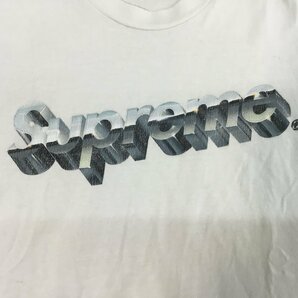 ■【送料198円】Supreme シュプリーム Tシャツ chrome logo tee 半袖 ロゴ USA製 コットン メンズ サイズ M ホワイト/0.22㎏■の画像5