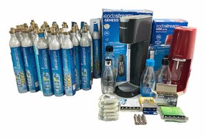 ★sodastream ソーダストリーム 本体 炭酸ガスシリンダー ガスカートリッジ 炭酸ガス 大量まとめ ジャンク39.6kg★