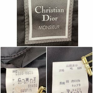 ■Christian Dior MONSIEUR クリスチャンディオール ムッシュ テーラードブラックジャケット フォーマル ウール 98-88-175 AB6 黒/0.78kg■の画像6