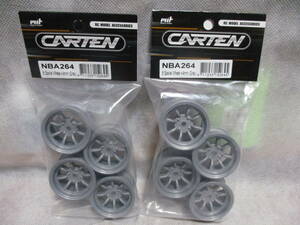 未使用未開封品 CARTEN NBA264 8 Spoke Wheel +4mm(Gray/4pcs) Mシャーシ用ホイール1/10RC 2セット