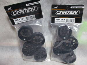 未使用未開封品 CARTEN NBA262 8 Spoke Wheel +1mm(Black)(4pcs) Mシャーシ用ホイール 2セット