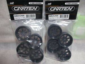 未使用未開封品 CARTEN NBA265 8 Spoke Wheel +4mm(Black)(4pcs) Mシャーシ用ホイール 2セット