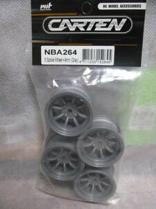 未使用未開封品 CARTEN NBA264 8 Spoke Wheel +4mm(Gray/4pcs) Mシャーシ用ホイール 1/10RC