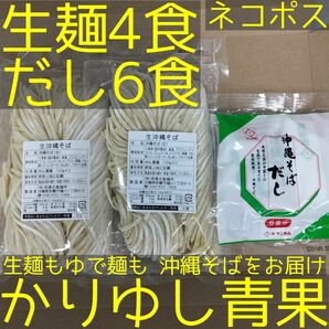 沖縄そば 照喜名〈生麺〉4食（130g×2×2袋）+だし6食【ネコポス投函】①