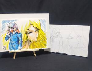 * first come, first served increase . total . autograph illustration rough original picture attaching Matsumoto 0 . Uchu Senkan Yamato manga anime 