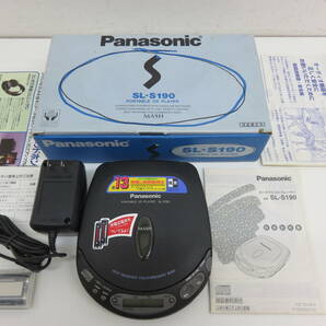 Panasonic パナソニック SL-S190 ポータブルCDプレーヤー CDプレイヤー 元箱 取説 アダプター付 ジャンク品 の画像1
